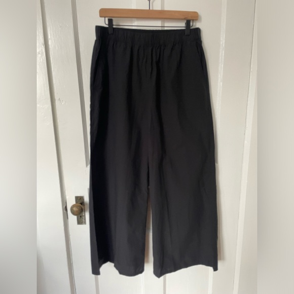 Eileen Fisher Washed Organic Cotton Poplin Wide-Leg Pant - Picture 4 of 9